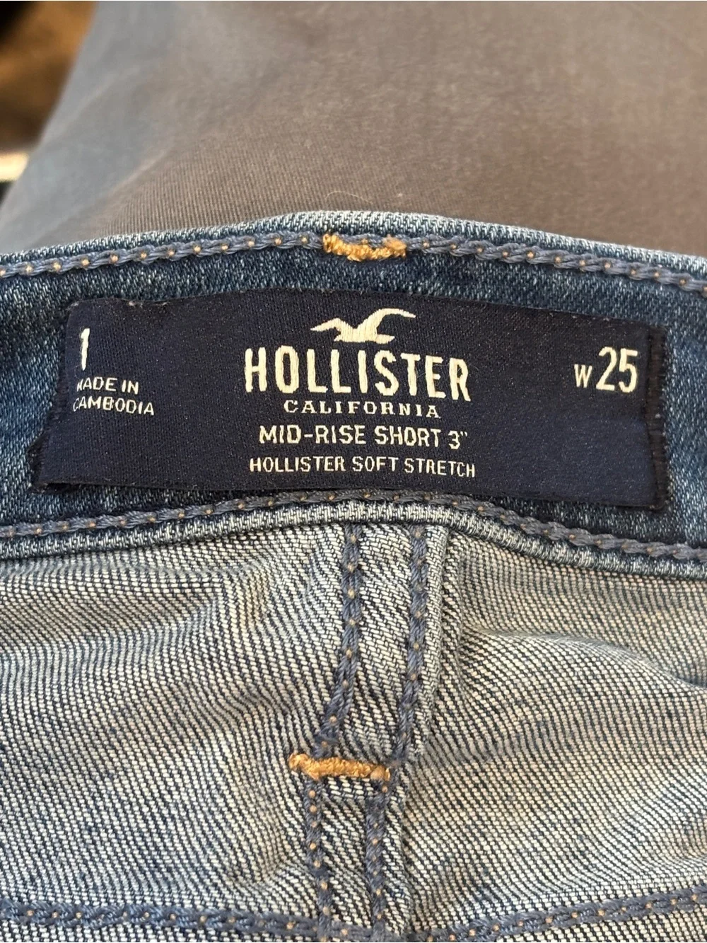 Hollister Distressed Dark Blue Denim Shorts